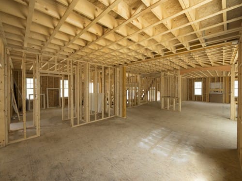 New,House,Interior,Framing,Construction